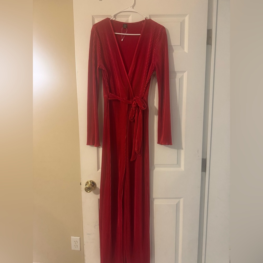SHEIN Vibrant Red Ribbed Dress